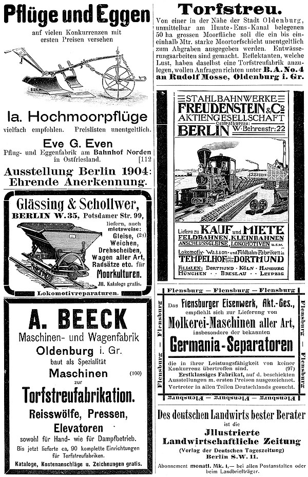 Annonce 24: Moornutzung (1900 bis ca. 1920)