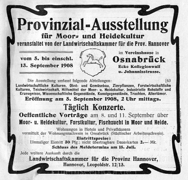 Annonce 25: Moornutzung (1900 bis ca. 1920)